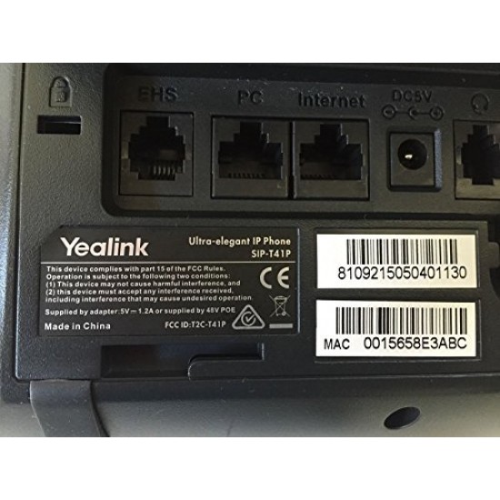 Yealink T41 Ultra-Elegant IP Phone SIP-T41P PoE, Power Supply Not Included