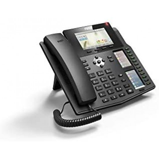 Fanvil X6 High-End VoIP Phone, 4.3-Inch Color Display, Two 2.8-Inch Side Color Displays for DSS Keys. 20 SIP Lines, Dual-port Gigabit Ethernet, Power Adapter Not Included