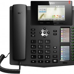 Fanvil X6 High-End VoIP Phone, 4.3-Inch Color Display, Two 2.8-Inch Side Color Displays for DSS Keys. 20 SIP Lines, Dual-port Gigabit Ethernet, Power Adapter Not Included