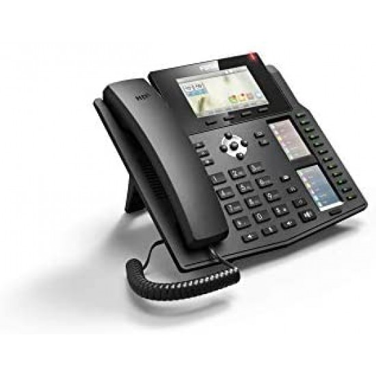 Fanvil X6 High-End VoIP Phone, 4.3-Inch Color Display, Two 2.8-Inch Side Color Displays for DSS Keys. 6 SIP Lines, Dual-port Gigabit Ethernet, Power Adapter Not Included