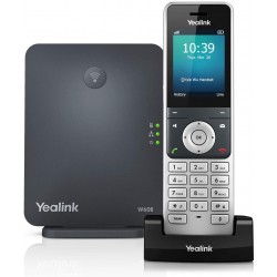 Yealink W60P Cordless Bundle DECT IP Phone and Base Station, 2.4-Inch Color Display. 10/100 Ethernet, 802.3af PoE, Power Adapter Included